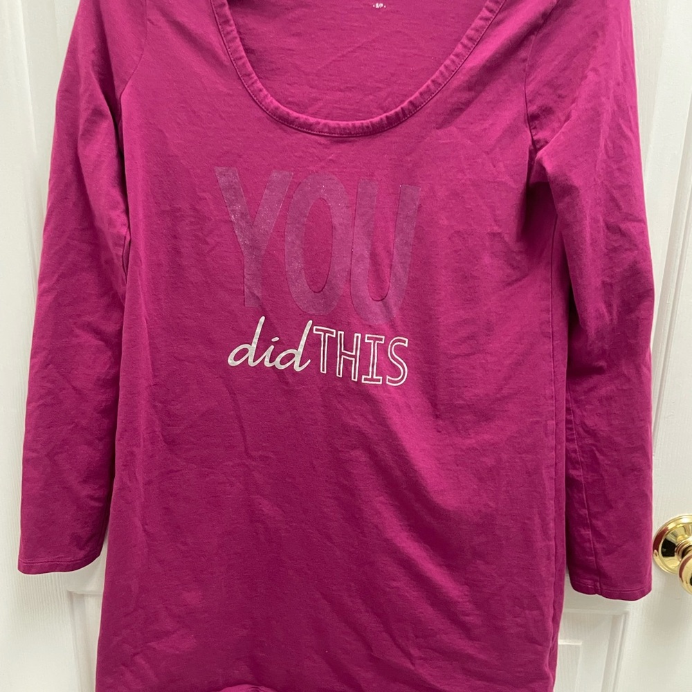 Bump in the Night Magenta Long Sleeve Maternity Top